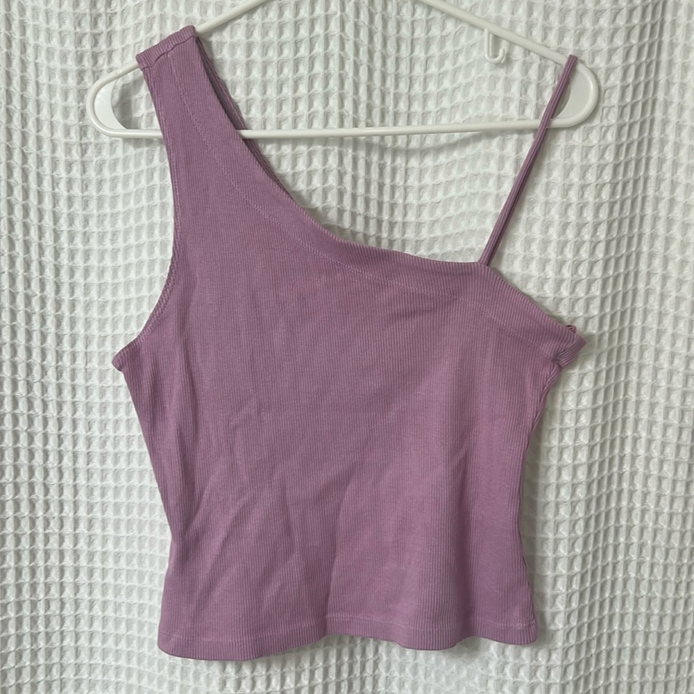 We The Free Free People Tan Lines Asymmetrical Ribbed Tank Top Medium